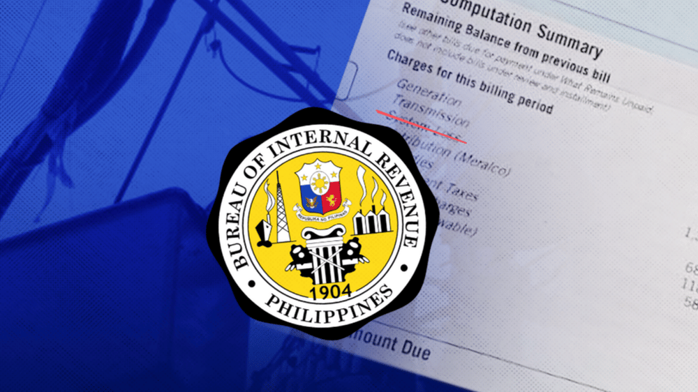 BIR removes VAT on system loss in electricity bills